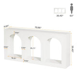 Tribesigns 70.9" White Console Table with Storage, Wood Entryway Entry Table with 3 Arched Shelves for Foyer, Hallway, Living Room, Behind Couch Sofa, Narrow Long Tribesigns