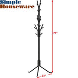 Simple Houseware Standing Coat and Hat Hanger Organizer Tree Shaped Rack, 18 Hooks, Black Simple Houseware