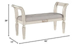 Signature Design by Ashley Realyn French Country Upholstered Tufted Accent Bench, Antique White Signature Design by Ashley