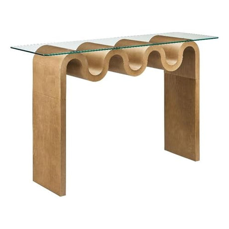 Modway Ondine Glass Console Table in Natural Modway