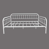 HOMERECOMMEND Multi-Purpose Metal Daybed Frame Heavy Duty Metal Slats Sofa Bed Platform Mattress Foundation Economic Day Bed White Color Twin Size. HOMERECOMMEND
