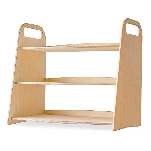 Goodevas Montessori Wooden Toy and Book Storage Shelf for Toddlers - Eco-Friendly Organiser in Beige - WoodArtSupply