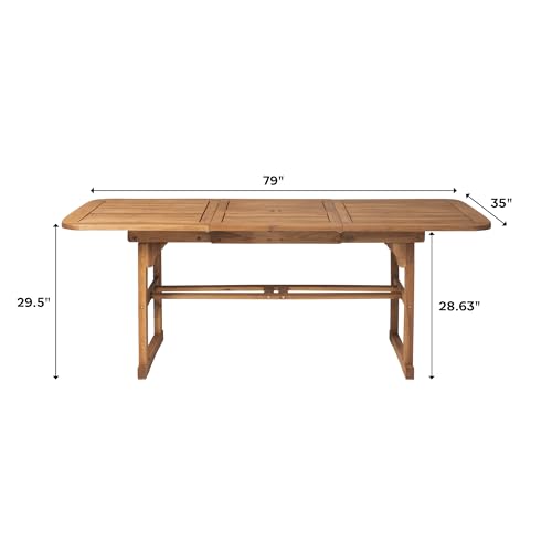 Walker Edison Maui Modern Solid Acacia Wood Slatted Patio Dining Table, 78 Inch, Grey Wash - WoodArtSupply