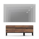 WAMPAT Modern TV Stand for TVs up to 70 inch TV, 2 in 1 Entertainment Center TV Console with Storage Cabinets and Metal Base,Media Console for Living Room, Brown WAMPAT