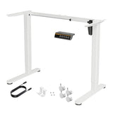 Claiks Standing Desk Frame, Electric Stand Up Desk Legs Frame Workstation Up to 63",C-Shaped Adjustable Standing Computer Desk for Home and Office, (White Frame only) Claiks
