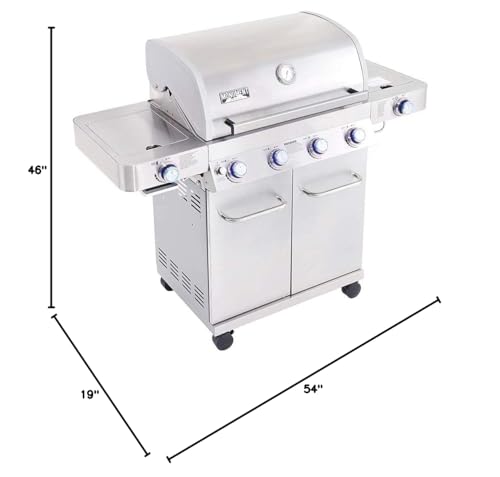 Monument Grills Larger 4-Burner Propane Gas Grills Stainless Steel with BBQ Cover(2 Items)