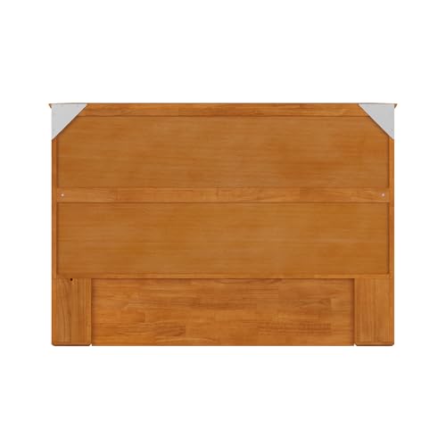 AFI Hamilton Full Murphy Bed Chest with Mattress, Storage, and Built-in Charger in Light Toffee AFI