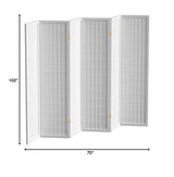 Red Lantern 6 ft. Tall Window Pane Shoji Screen - White - 6 Panels Red Lantern