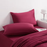 NTBAY Twin Comforter Set with Sheets, 5 Pieces Soft and Breathable Twin Bedding Set, Twin Bed in a Bag, Down Alternative Comforter Set Solid Color All Season, Kids Bedding Set, Wine Red NTBAY