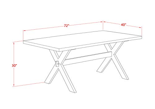 East West Furniture X677EL635-9 9-Piece Dining Set - Dinner Table Rectangular Top - 8 Beautiful Dining Chairs Padded Seat and Back (Distressed Espresso & Wire Brushed Black Finish) East West Furniture