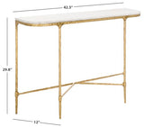 SAFAVIEH Couture Collection Janowsky Brass & White Marble Console Table SAFAVIEH