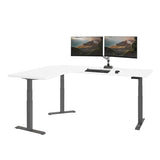Vari ComfortEdge 80x60 L-Shape Electric Standing Desk – Height Adjustable Sit-Stand VariDesk for Corner Office with Reversible Left/Right Design + White Laminate Top/Slate Legs (Ships in 3 Boxes) Vari