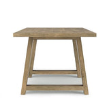 SIMPLIHOME Whitley Dining, Solid Mango Wood Farmhouse-Style Rectangular Kitchen Table in Grey Wash for 4 to 8 People, 72 inches SIMPLIHOME