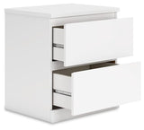 Signature Design by Ashley Onita Contemporary 2 Drawer Nightstand, 21.75" Tall, White Signature Design by Ashley