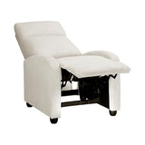 Lexicon Corduroy Pushback Recliner Chair Armchair Push Back Recliner, Solid Wood Frame and Metal Base, Easy Assembly Small Soft Single Sofa Accent Chair for Living Room/Office/Apartment, Beige
