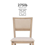 Linon Keira Wooden Folding Chair Upholstered Seat and Back Set of 2, Dining Height, Rustic Natural & Beige Linon
