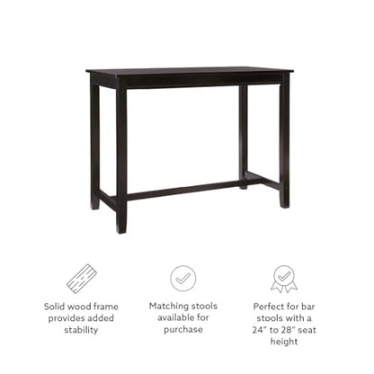 Linon Black 36 inch Counter Height Pub Claridge Table - WoodArtSupply