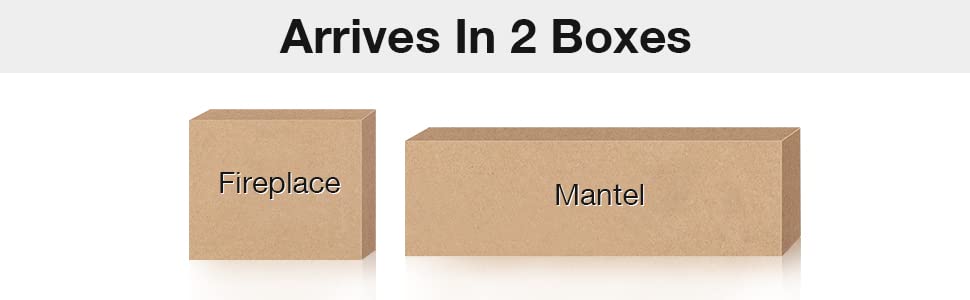 Cowsar 44" Electric Fireplace with Mantel Package Free-Standing Fireplace Heater, Wooden Surround Firebox with Log, Remote Control, 750-1500W, Black COWSAR