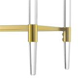 Pemberly Row Two-Tier Acrylic Glass Console Table, Clear Tempered Shelves, Gold Chrome Frame, Sturdy Acrylic Legs, Contemporary Style, 44.25 x 11.25 x 30 in, Elegant Living Room or Entryway Decor Pemberly Row