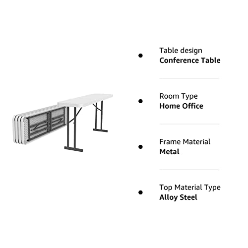 Lifetime Products 580176 Folding Conference Table (5 Pack), 6', White - WoodArtSupply