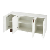Christopher Knight Home Kyala Modern Sideboard Buffet Cabinet with Adjustable Shelves, Wooden Living Room TV Stand with Storage, Multifunctional Storage Cabinet, Entryway Console Table, White Christopher Knight Home