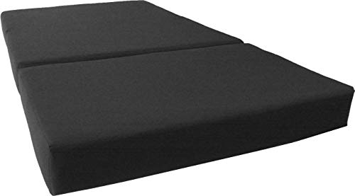 D&D Futon Furniture Trifold Foam Bed, Folding Ottoman Mattress (Black, Chair Size (6 x 27 x 75)) D&D Futon Furniture
