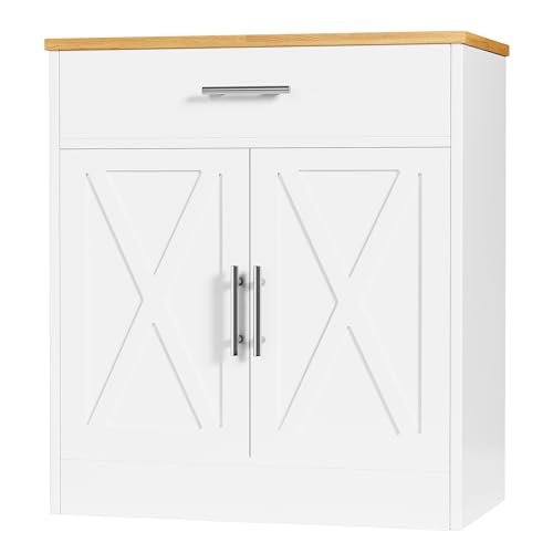 Shintenchi Farmhouse Storage Cabinets with Doors and Shelves,Kitchen Barn Door Storage Cabinet with Drawers,Coffee Bar Cabinet Buffest Sideboard for Dining Room,Bathroom,Entryway Shintenchi