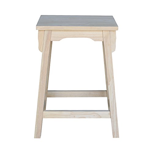 International Concepts 24-Inch Mission Counter Height Stool, Unfinished - WoodArtSupply