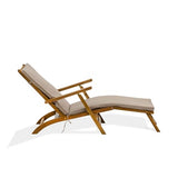 East West Furniture BSLCDNA Salinas Patio Chair Lounge - Outdoor Acacia Wood Sunlounger Chair for Poolside, Deck, Lawn, 59x21x35 Inch, Natural Oil