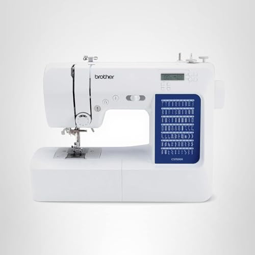 Brother CS7000X Computerized Sewing and Quilting Machine, 70 Built-in Stitches, LCD Display, Wide Table, 10 Included Feet, White