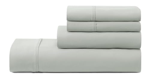 UGG Hedi Queen Sheet Set 4-Piece Luxury Cooling Sheets Deep Pockets Premium Bedding with 2 Pillow Shams Hypoallergenic Machine Washable Soft Lightweight Bed Set for Bedroom, Queen, Mineral Green UGG