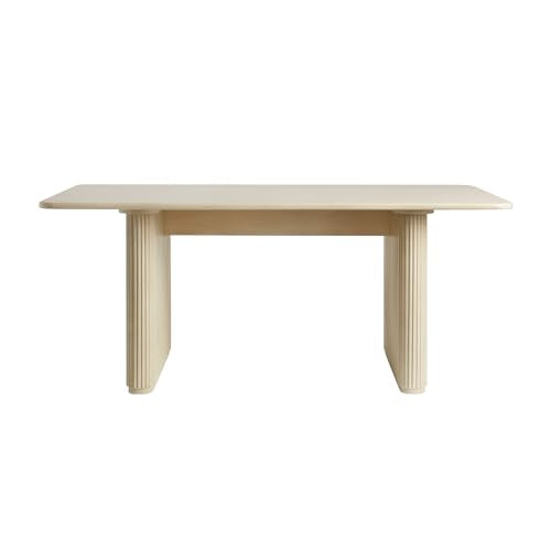 Walker Edison Modern Vertical Reeded Plinth-Base Dining Table, 68 Inch, Birch Walker Edison