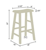 eHemco Heavy-Duty Solid Wood Saddle Seat Kitchen Counter Barstools, 29 Inches, Black, Set of 3 eHemco