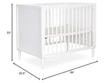 Dream On Me Lucas Mini Modern Crib with Rounded Spindles in White , 39x25.5x33 Inch (Pack of 1) Dream On Me