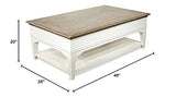 BOWERY HILL Contemporary 4-Drawer Storage Solid Wood Coffee Table in Natural for Living Room, 28" D x 48" W x 20" H BOWERY HILL