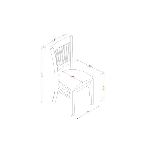 HomeStock Linen White Dining Table Set with 6 Wooden Chairs - Oval Kitchen Table Espresso/37 Chair HomeStock