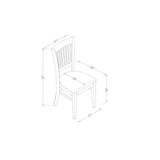 HomeStock Linen White Dining Table Set with 6 Wooden Chairs - Oval Kitchen Table Espresso/37 Chair HomeStock