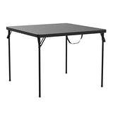 Cosco XL 38.5" Resin Fold-in-Half Card Table, Black, Wheelchair Accessible, Lightweight, Pinch-Free Locking System Cosco
