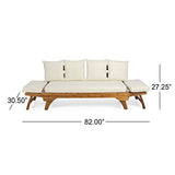 Christopher Knight Home Patrick Outdoor Acacia Wood Expandable Daybed with Water Resistant Cushions, Teak Christopher Knight Home