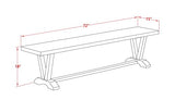 East West Furniture V-Style Modern Dinette Bench with Wooden Seat, 72x15x18 Inch, VB727 East West Furniture