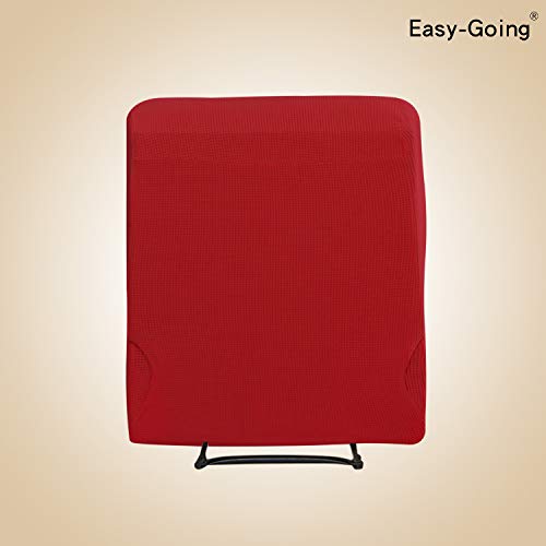Easy-Going Recliner Stretch Sofa Slipcover Sofa Cover 4-Pieces Furniture Protector Couch Soft with Elastic Bottom Polyester Spandex Jacquard Fabric Small Checks(Recliner,Christmas Red,Large)