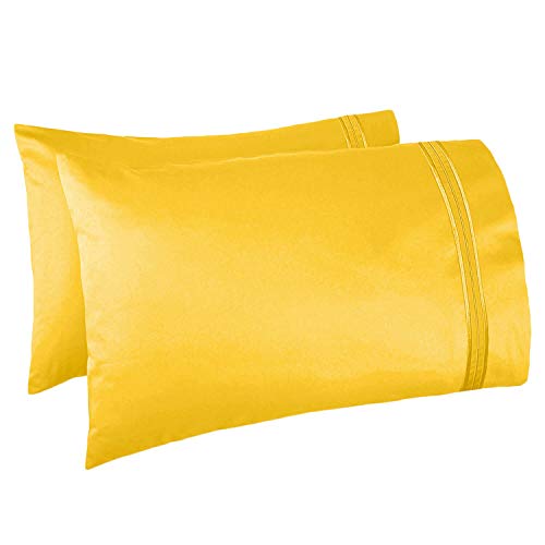 Clara Clark ® Supreme 1500 Collection 3pc Bed Sheet Set - Twin (Single) Size, Yellow Clara Clark
