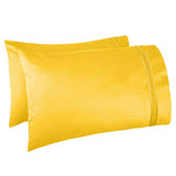 Clara Clark ® Supreme 1500 Collection 3pc Bed Sheet Set - Twin (Single) Size, Yellow Clara Clark