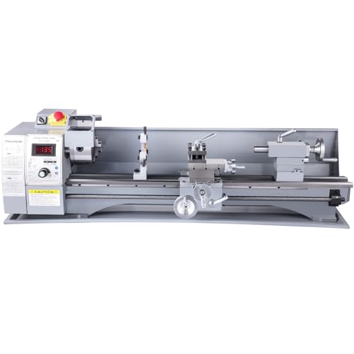 VEVOR Metal Lathe, 210x800 Mini Lathe Machine, 2500 RPM Variable Speed Change, 850W Precision Mini Lathe, Metal Working Lathe with Brushless Motor, Milling Machine for Various Metal Turning - WoodArtSupply