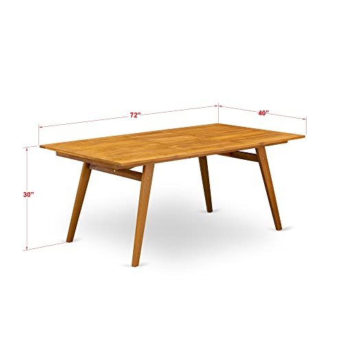 East West Furniture BDETRNA Denison Regular Height Rectangle Acacia Wood Table, 40x72 Inch, Natural Oil East West Furniture