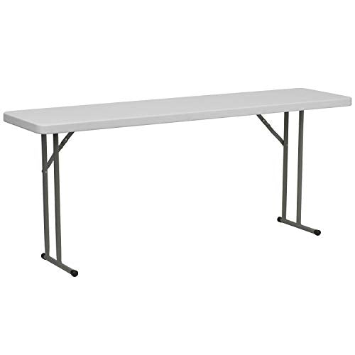 Flash Furniture Elon 6-Foot Granite White Plastic Folding Training Table Flash Furniture
