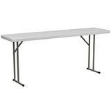 Flash Furniture Elon 6-Foot Granite White Plastic Folding Training Table Flash Furniture