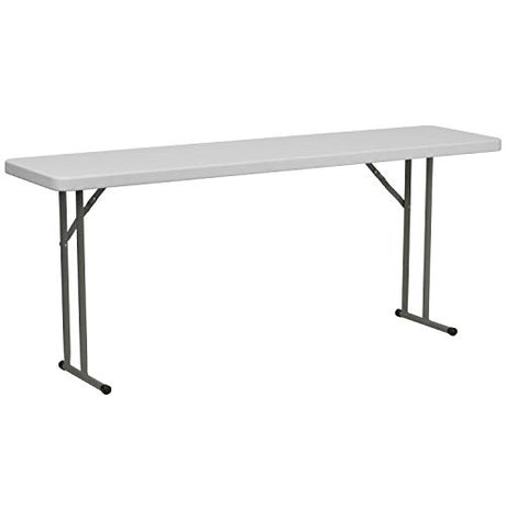 Flash Furniture Elon 6-Foot Granite White Plastic Folding Training Table Flash Furniture