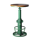Adjustable Antique Green Industrial Bar Table by Topower – Stylish Pub and Dining Table Topower