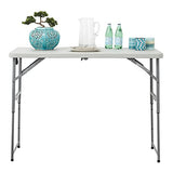 Office Star Resin Multipurpose Rectangle Table, 4-Feet Long, Height Adjustable, Center Folding Table, Light Gray Office Star Products